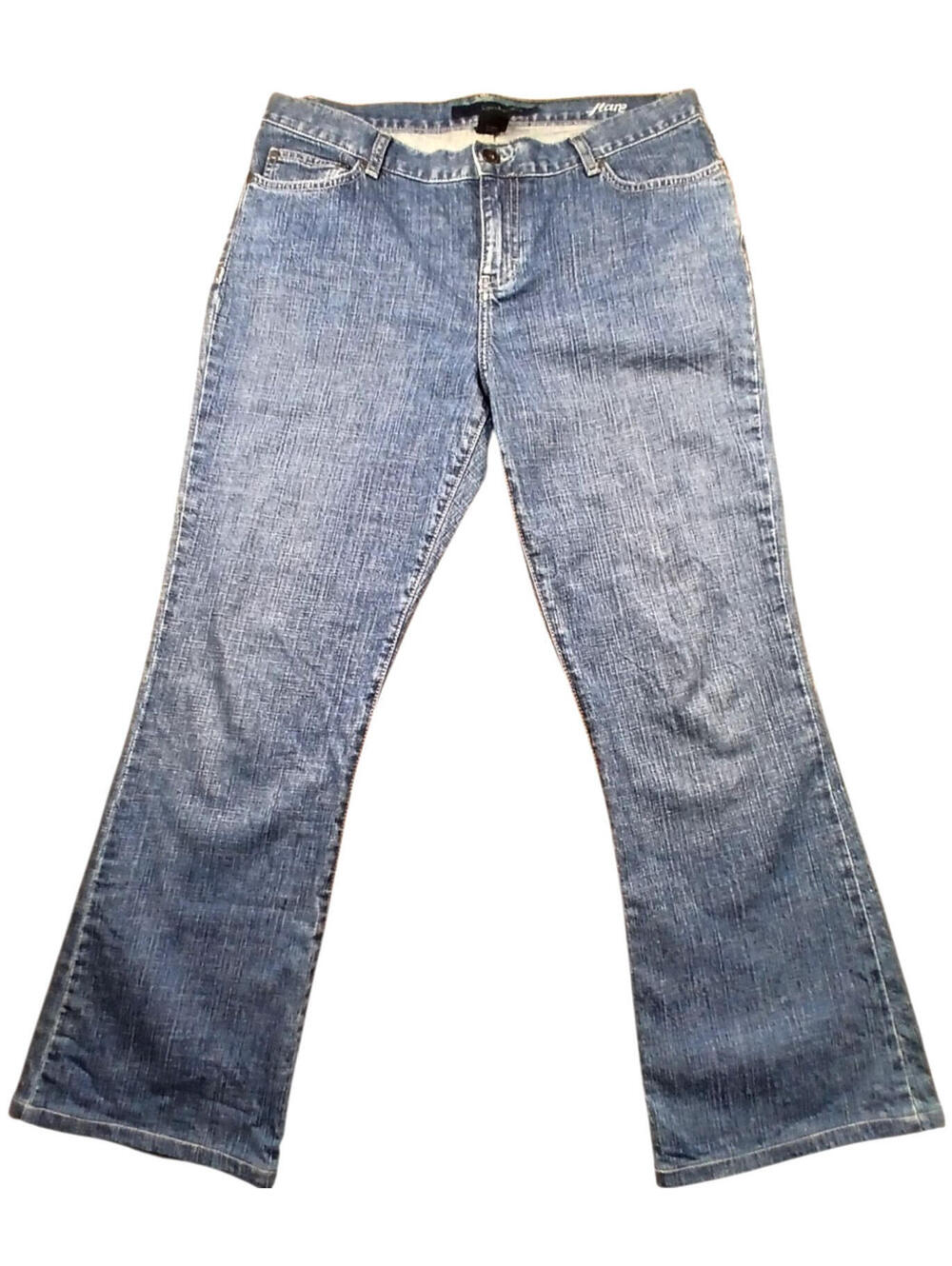 Calvin Klein Bootcut Jeans Womens 12 Short Blue Flare Stretch Denim 33x27